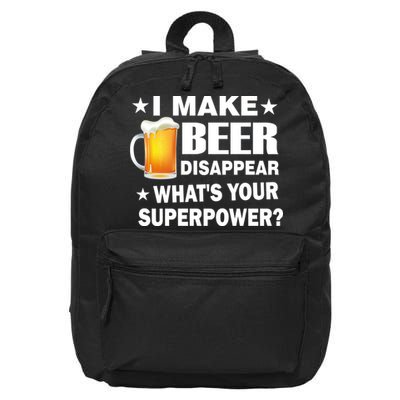 I Make Beer Disappear Funny 16 in Basic Backpack