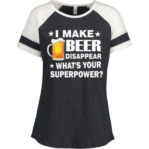 I Make Beer Disappear Funny Enza Ladies Jersey Colorblock Tee