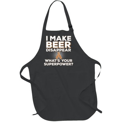 I Make Beer Disappear What's Your Superpower Full-Length Apron With Pockets