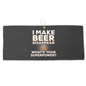 I Make Beer Disappear What's Your Superpower Large Microfiber Waffle Golf Towel