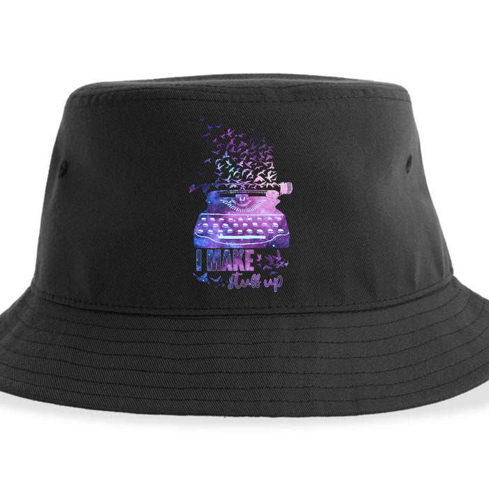 I Make Stuff Up Typewriter Sustainable Bucket Hat