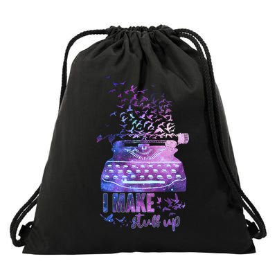 I Make Stuff Up Typewriter Drawstring Bag