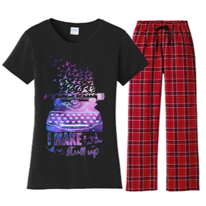 I Make Stuff Up Typewriter Women's Flannel Pajama Set