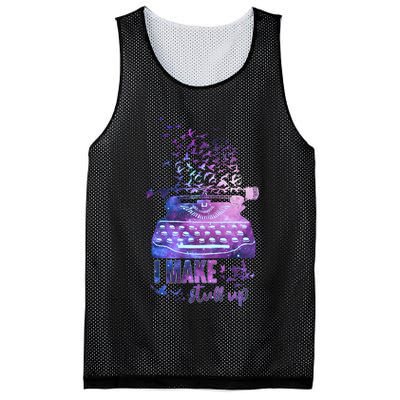 I Make Stuff Up Typewriter Mesh Reversible Basketball Jersey Tank