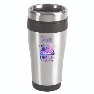 I Make Stuff Up Typewriter 16oz Travel Tumbler