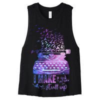 I Make Stuff Up Typewriter Women's Racerback Cropped Tank