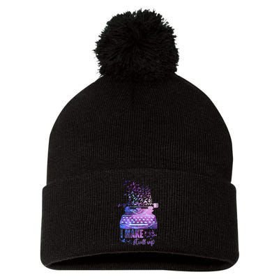 I Make Stuff Up Typewriter Pom Pom 12in Knit Beanie