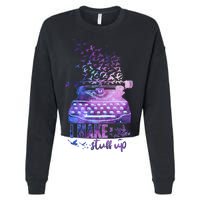 I Make Stuff Up Typewriter Cropped Pullover Crew