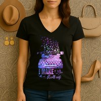 I Make Stuff Up Typewriter Women's V-Neck T-Shirt