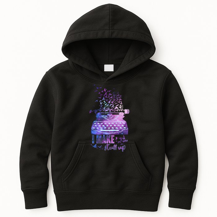 I Make Stuff Up Typewriter Kids Hoodie