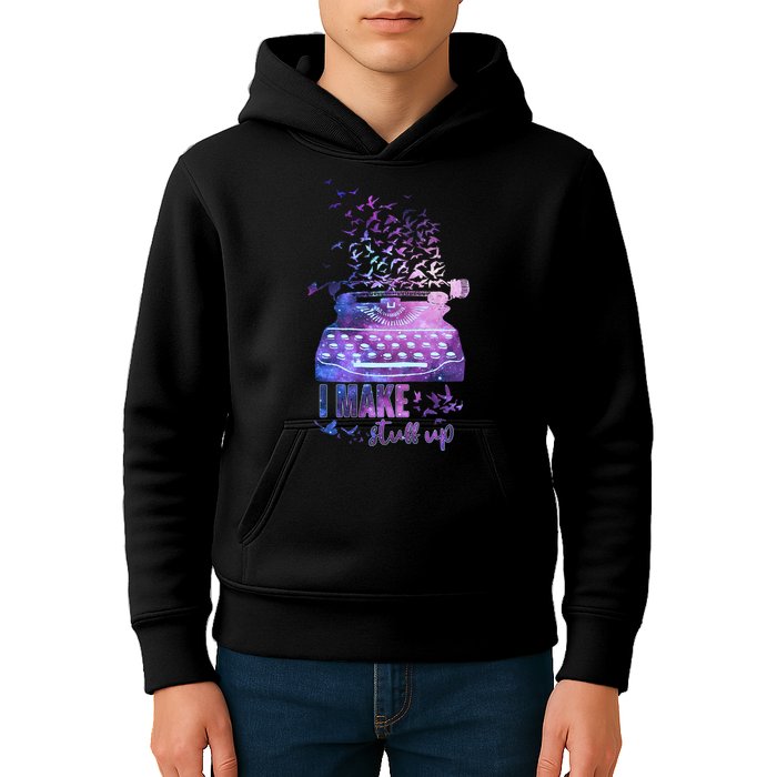 I Make Stuff Up Typewriter Kids Hoodie
