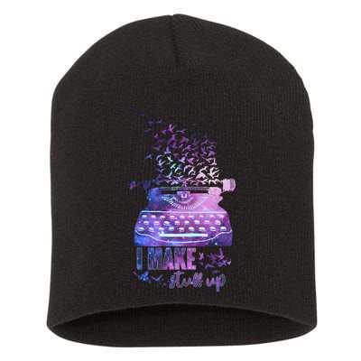 I Make Stuff Up Typewriter Short Acrylic Beanie