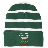 I Make Them Planties Wet Striped Beanie with Solid Band