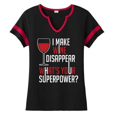 I Make Wine Disappear Funny Wine Lover Ladies Halftime Notch Neck Tee