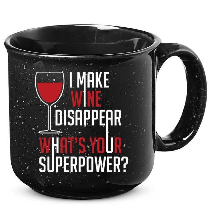 I Make Wine Disappear Funny Wine Lover 15oz Campfire Ceramic Mug