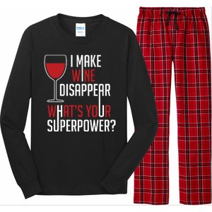 I Make Wine Disappear Funny Wine Lover Long Sleeve Pajama Set