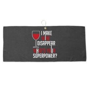 I Make Wine Disappear Funny Wine Lover Large Microfiber Waffle Golf Towel