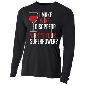 I Make Wine Disappear Funny Wine Lover Cooling Performance Long Sleeve Crew