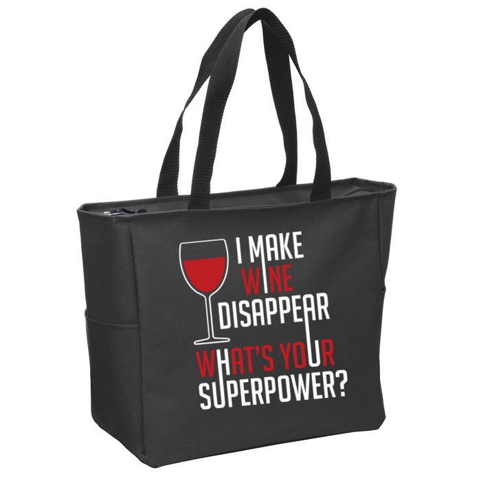I Make Wine Disappear Funny Wine Lover Zip Tote Bag