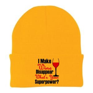 I Make Wine Disappear What's Your Superpower Knit Cap Winter Beanie