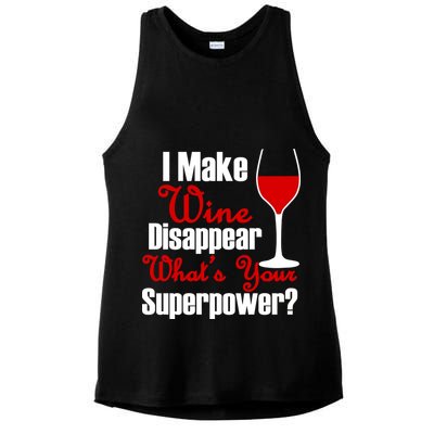 I Make Wine Disappear What's Your Superpower Ladies PosiCharge Tri-Blend Wicking Tank