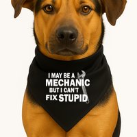 I May Be A Mechanic But I Can't Fix Stupid Funny USA-Made Doggie Bandana
