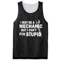 I May Be A Mechanic But I Can't Fix Stupid Funny Mesh Reversible Basketball Jersey Tank