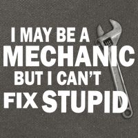I May Be A Mechanic But I Can't Fix Stupid Funny Cotton Canvas Backpack