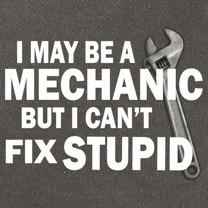 I May Be A Mechanic But I Can't Fix Stupid Funny Cotton Canvas Backpack