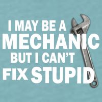 I May Be A Mechanic But I Can't Fix Stupid Funny Sueded Cloud Jersey T-Shirt