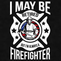 I May Be Retired But I'm A Firefighter Ladies PosiCharge Tri-Blend Wicking Tank