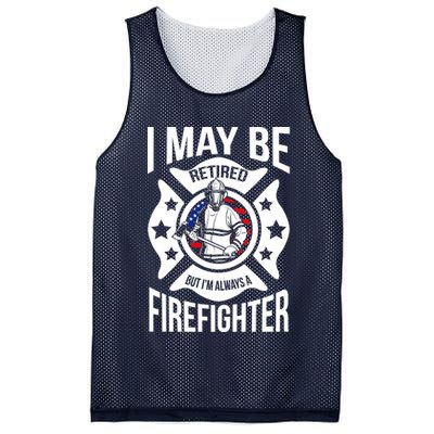 I May Be Retired But I'm A Firefighter Mesh Reversible Basketball Jersey Tank