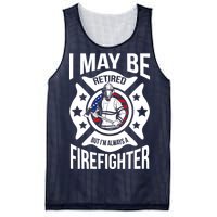 I May Be Retired But I'm A Firefighter Mesh Reversible Basketball Jersey Tank