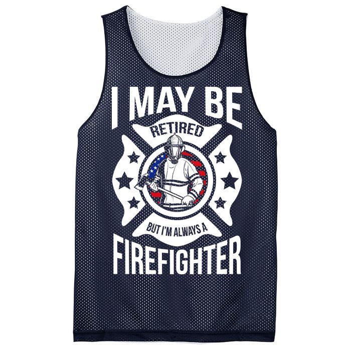 I May Be Retired But I'm A Firefighter Mesh Reversible Basketball Jersey Tank