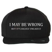 I May Be Wrong But It's Highly Unlikely Wool Snapback Cap