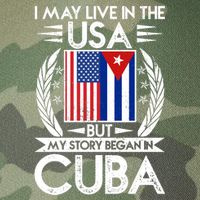I May Live In The USA But My Story Began In Cuba Legacy Tie Dye Trucker Hat