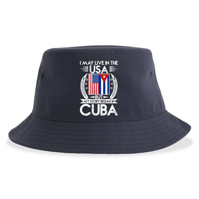 I May Live In The USA But My Story Began In Cuba Sustainable Bucket Hat