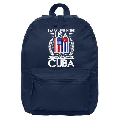 I May Live In The USA But My Story Began In Cuba 16 in Basic Backpack
