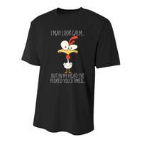 I May Look Calm But In My Head I Pecked You 3 Times Youth Performance Sprint T-Shirt