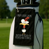 I May Look Calm But In My Head I Pecked You 3 Times Golf Towel