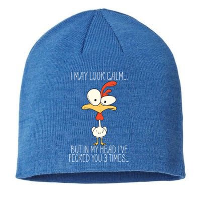 I May Look Calm But In My Head I Pecked You 3 Times Sustainable Beanie