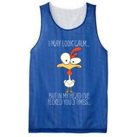 I May Look Calm But In My Head I Pecked You 3 Times Mesh Reversible Basketball Jersey Tank