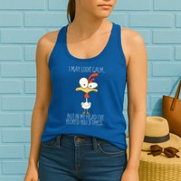 I May Look Calm But In My Head I Pecked You 3 Times Womens Tank Top