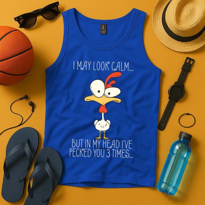 I May Look Calm But In My Head I Pecked You 3 Times Tank Top