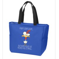 I May Look Calm But In My Head I Pecked You 3 Times Zip Tote Bag
