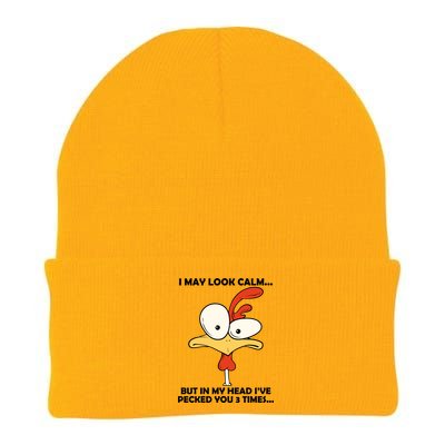 I May Look Calm But In My Head I've Pecked You 3 Times Knit Cap Winter Beanie