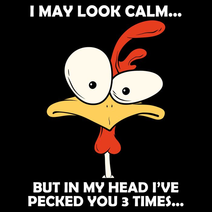 I May Look Calm But In My Head I've Pecked You 3 Times Ladies Essential Flowy Tank