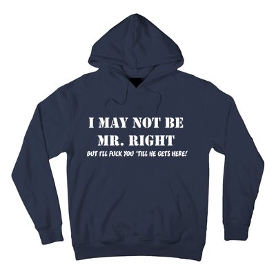 I May Not Be Mr. Right, But I'll Fuck You Until He Get's Here Hoodie