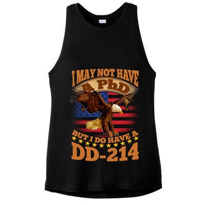 I May Not Have A PhD But I Do Have A DD-214 Ladies PosiCharge Tri-Blend Wicking Tank