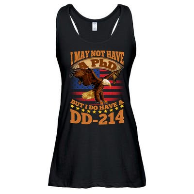 I May Not Have A PhD But I Do Have A DD-214 Ladies Essential Flowy Tank
